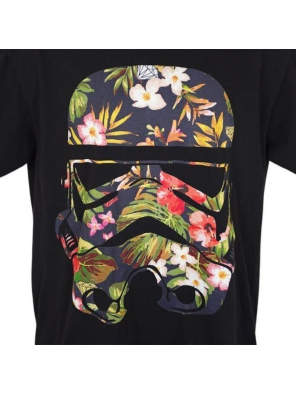 Star Wars T Shirt Mens Size Large Black Stormtrooper Tropical Floral Print
